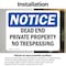 Signmission Dead End Private Property No Trespassing OSHA Notice Sign, Vinyl Decal, 14in W x 10in L, 2PK OS-2PACK-NS-D-1014-L-10942 - alternate 4